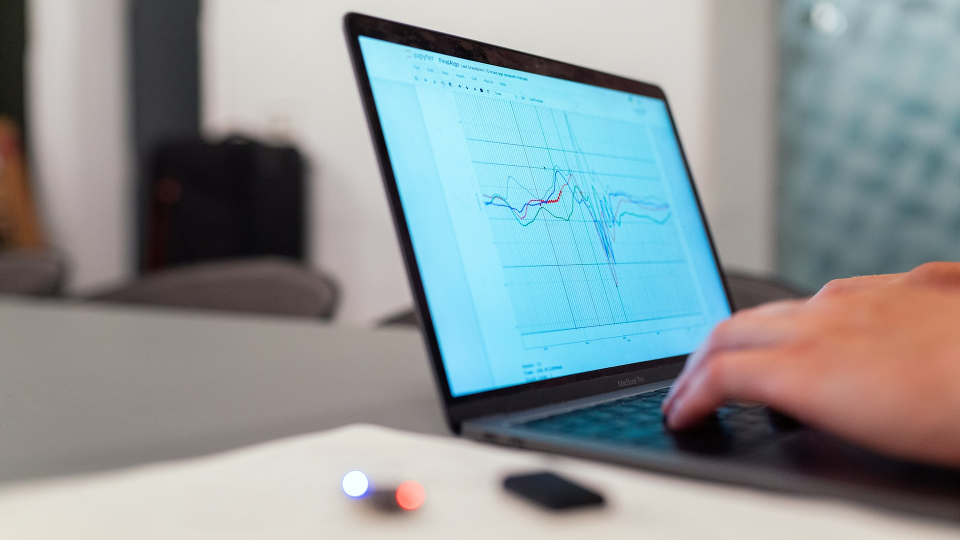 person using black laptop computer